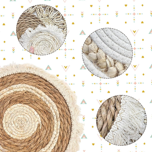 7 Stück Boho-Wandkörbe – Sorgfältig gefertigte Rattan-Körbe für Dekoration & Aufbewahrung