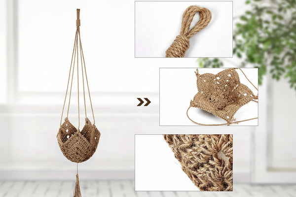 2 Stück Boho Makramee Pflanzenampeln – Blumenhalter aus Baumwolle