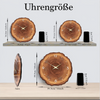 Holzring Wanduhr aus Furnier – flaches Holzquerschnitt-Design mit natürlicher Maserung, Massivholz-Optik, geräuschloses Uhrwerk