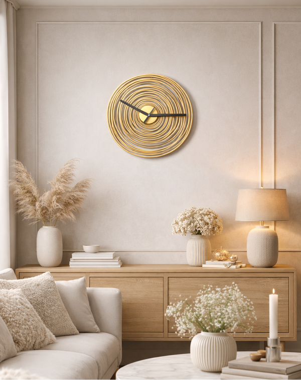 Moderne große Wanduhr 49cm – Geräuschloses Design im Großformat