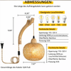 LED Rattan Wandlampe E27 – Boho Wandleuchte aus Rattan mit Hanfseil, Retro Licht