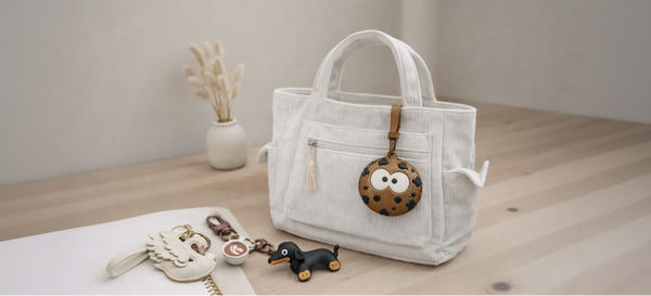 Handgemachter Leder Keks-Anhänger - Cookie-Taschenanhänger