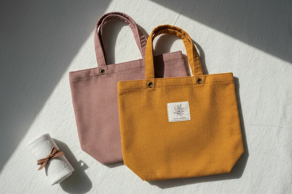 Cord-Einkaufstasche – Umhängetasche für Damen & Mädchen mit Innentasche