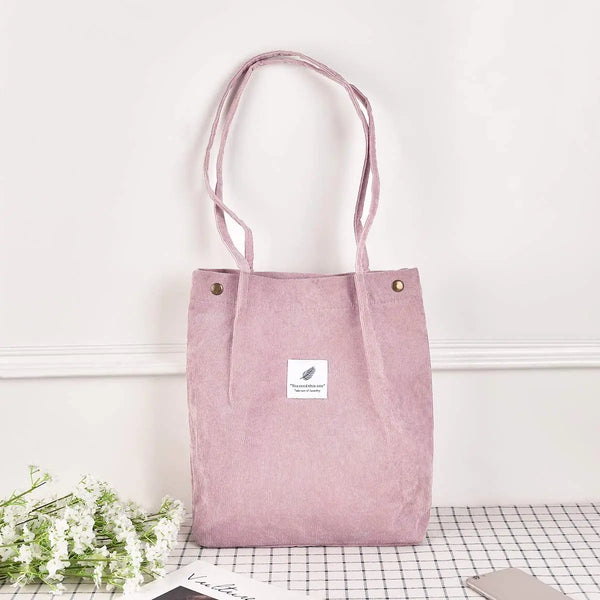 Cord-Einkaufstasche – Umhängetasche für Damen & Mädchen mit Innentasche