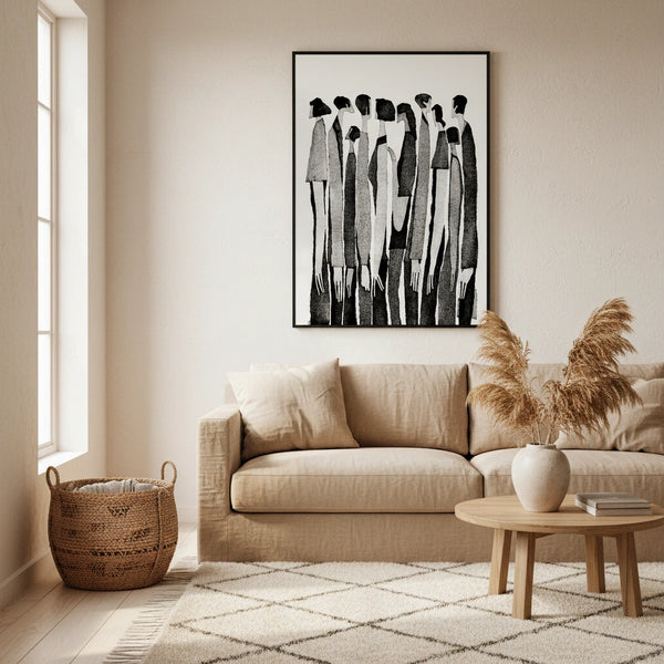 Moderne Schwarz Weiß Wandkunst fürs Wohnzimmer