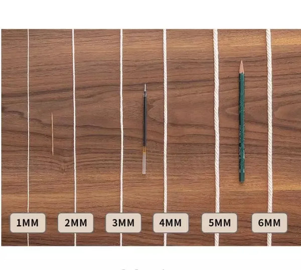 Makramee Baumwollkordel 1/2/3/4/5/6/8/10 mm – Beige Twisted String für DIY & Boho Deko