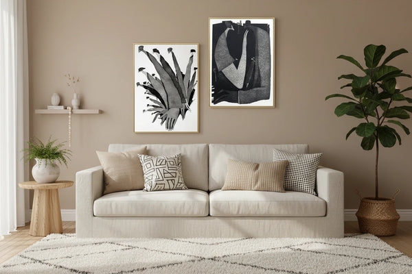 Moderne Schwarz Weiß Wandkunst fürs Wohnzimmer