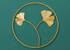 Nordic Eisen Wandornament – Goldener Ginkgo- & Palmenblätter-Bilderrahmen für Wohnkultur