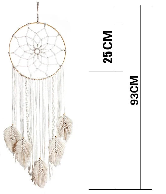 Schöner Traumfänger – Handgefertigte nordische Wanddekoration aus Baumwolle und Holz