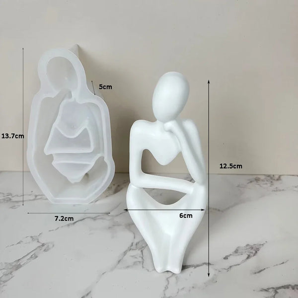 Silikonform – Abstrakte Denkerfiguren für Kerzen-, Beton- & Resin-Guss