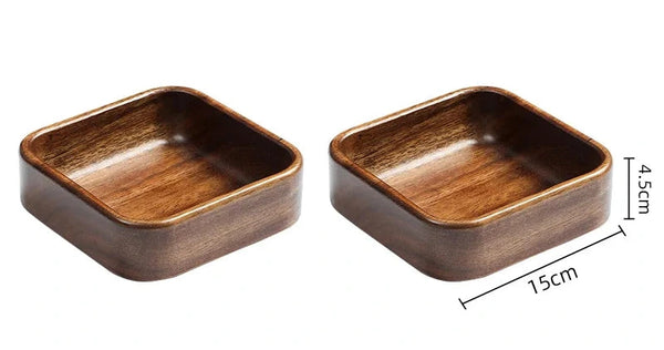 Akazienholz Tablett – Schale, Serviertablett für Snacks, Nüsse & Dessert