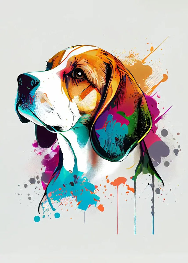 Graffiti Hund Leinwand Poster – Golden Retriever, Border Collie, Französische Bulldogge Wandkunst