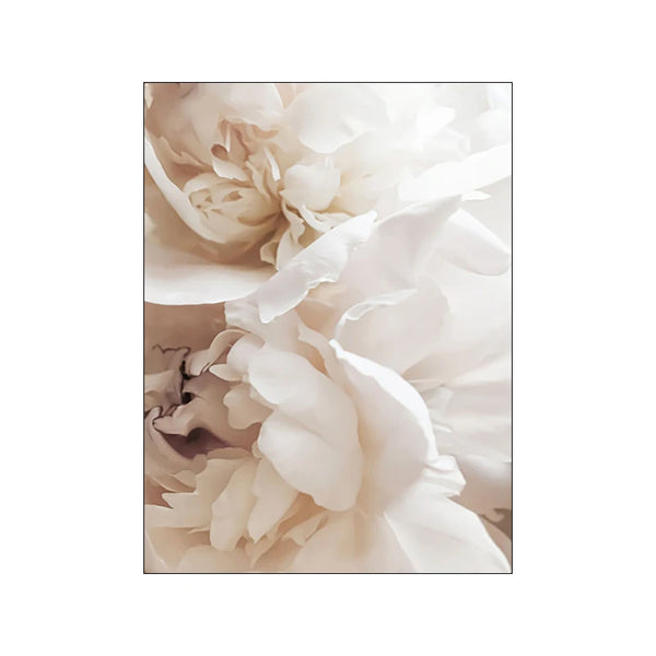 Nordische Wandkunst auf Leinwand – Beiges Blumenmotiv im modernen Boho-Stil