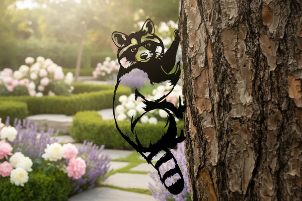 Metall Garten Dekoration Waschbär –Wandkunst für Hof & Outdoor