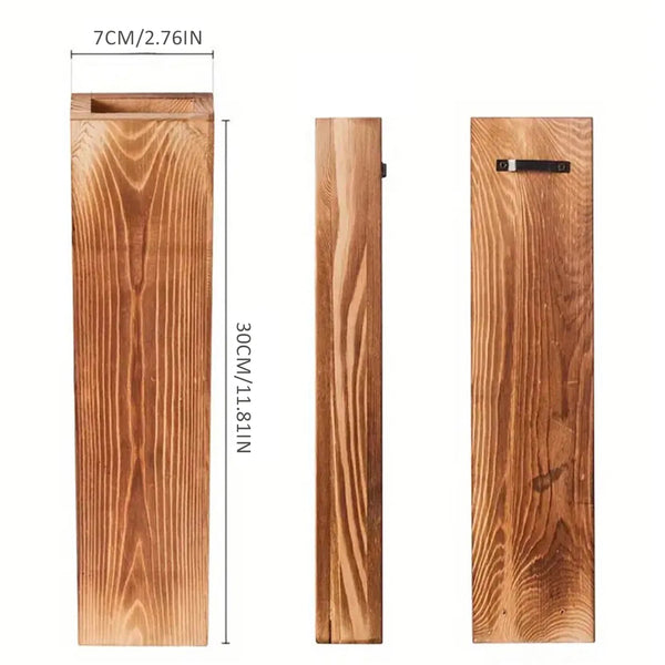 Wandpflanzer aus Holz – Hängender Pflanzenhalter & Taschenvase für künstliche Blumen | Wanddekoration für Wohnzimmer