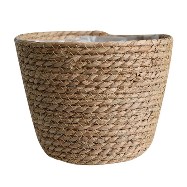 Seegras Pflanzkorb – Rattan Blumentopf für Innen & Außen, Balkon & Garten