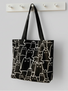 Leinen Schultertasche Katze – Süße Casual Shopper Bag im Cartoon-Stil