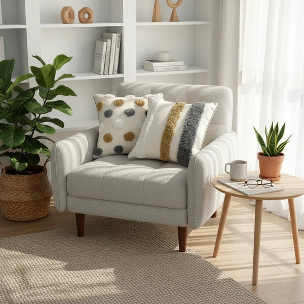 Boho Kissenbezug Baumwolle Leinen mit Quasten – Dekokissen für Sofa & Wohnzimmer