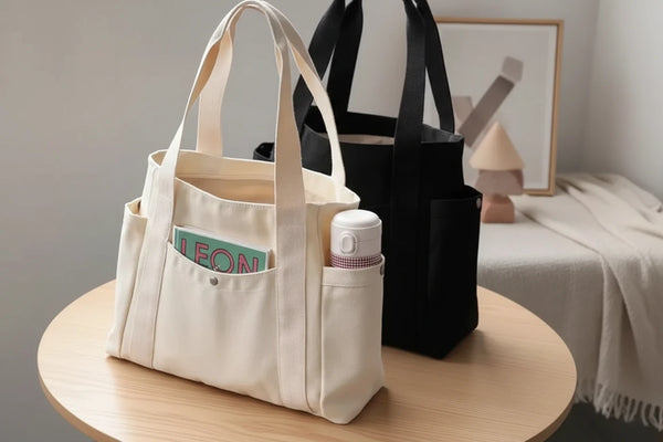 Große Canvas-Tragetasche – Vielseitige Umhängetasche für Arbeit, Studium & Pendeln