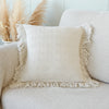 Kissenbezug aus Baumwolle & Leinen – Bauernhaus Stil mit Quasten