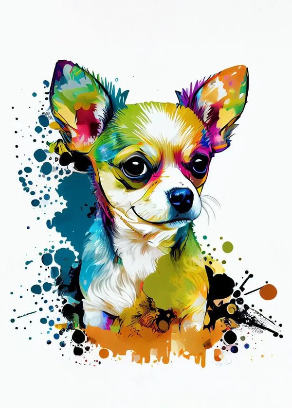 Graffiti Hund Leinwand Poster – Golden Retriever, Border Collie, Französische Bulldogge Wandkunst