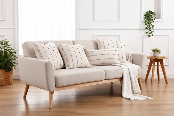 Boho-Stil Kissenbezug – Kreativer Leinenbezug für Wohn- und Raumdekoration, quadratisch