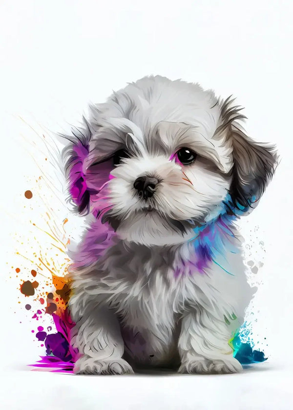 Graffiti Hund Leinwand Poster – Golden Retriever, Border Collie, Französische Bulldogge Wandkunst