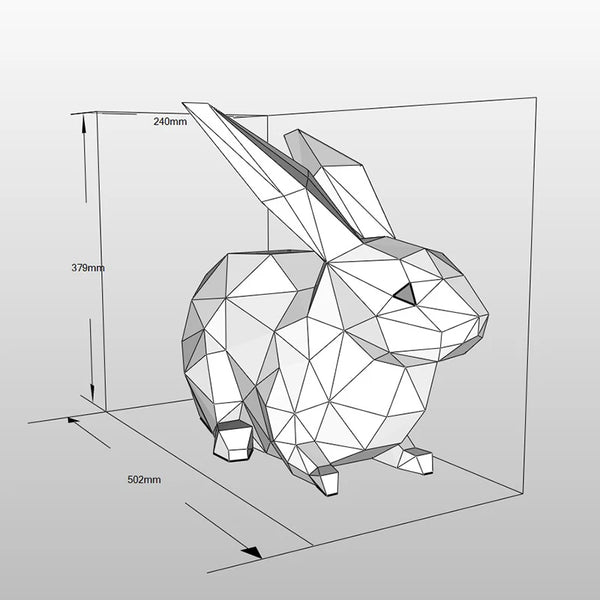 Kaninchen Papiermodell 3D – DIY Puzzle für Wohnkultur, Schreibtisch & kreative Dekoration