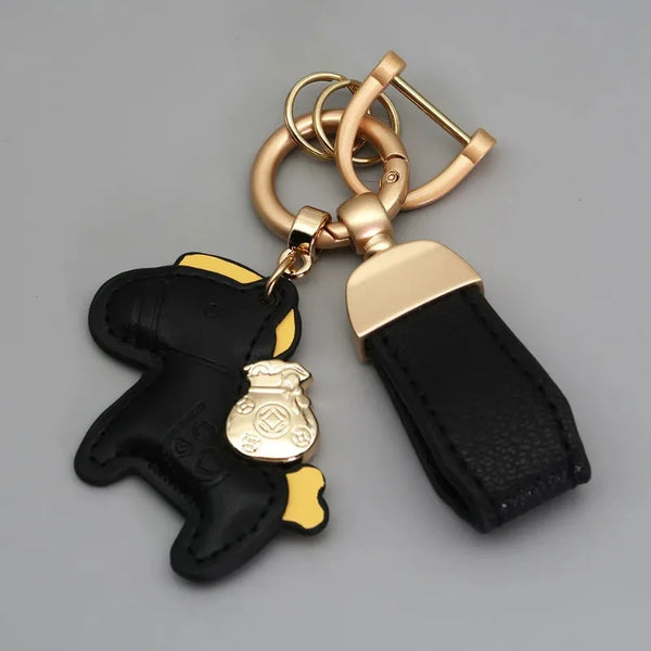 Cartoon Pony Schlüsselanhänger aus PU-Leder – Pferde Taschenanhänger für Rucksack & Handtasche