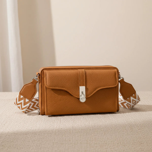Stylische Crossbody Tasche - Schultertasche mit breitem Gurt
