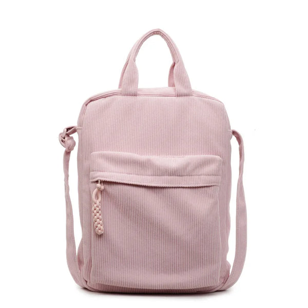 Cord-Umhängetasche für Damen – Große Casual Einkaufstasche mit mehreren Fächern