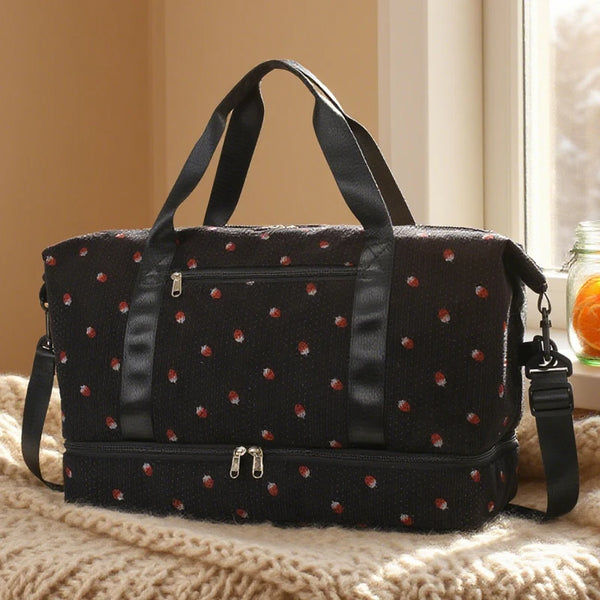 Cord-Reisetasche für Damen – Große Handgepäck- & Sporttasche mit Schuhfach