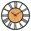 Nordic 3D Wanduhr Groß – Holz & Metall mit römischen Ziffern, leise & stilvoll