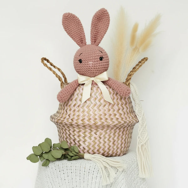 Boho Aufbewahrungskorb – Faltbar, Gestreift & Patchwork für Garten, Blumen, Wäsche & Dekor