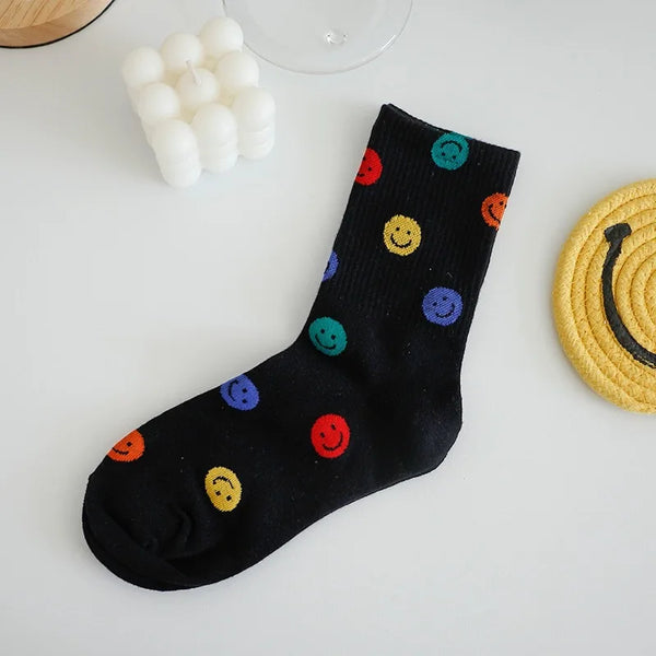 Smiley Socken aus Baumwolle – Unisex Socken im Street- & Harajuku-Stil