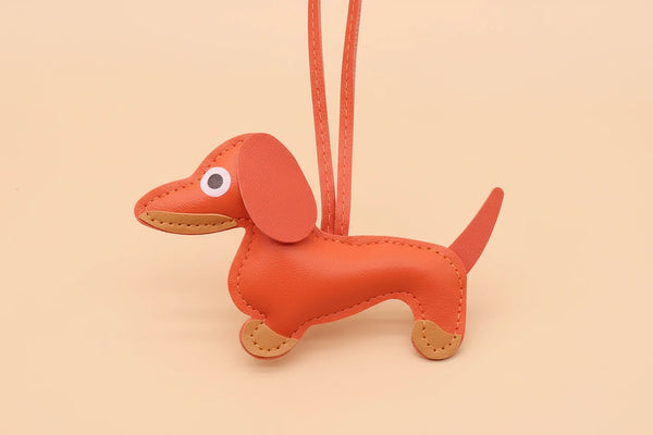 Dackel Schlüsselanhänger aus PU Leder – Süßer Hunde Anhänger für Tasche & Schlüsselbund