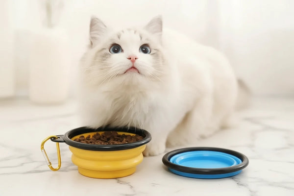 Tragbarer Haustier-Wassernapf mit Karabiner - faltbar
