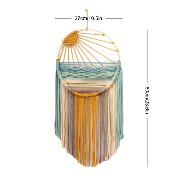 Makramee Traumfänger im Boho-Stil – Regenbogen & Sonne Wanddeko für Kinderzimmer