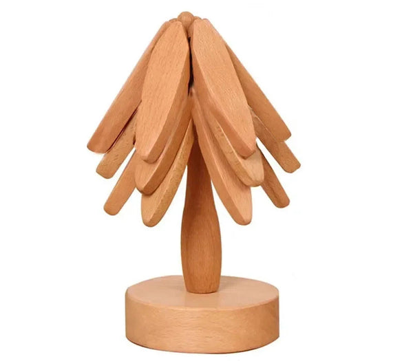 4-teilige Bambus Holz Untersetzer – Baum Design, hitzebeständig & rutschfest