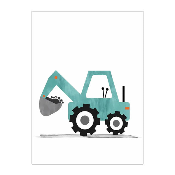 Nordic Kinderzimmer Leinwand – Cartoon Auto, Buchstaben & Zahlen Poster