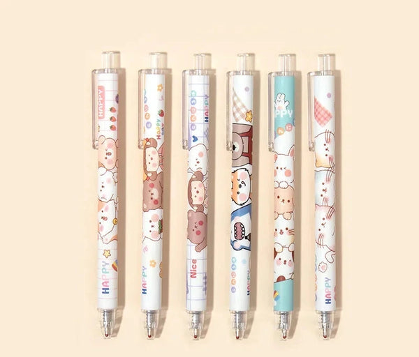 6 Gelstifte mit Motiven – Buntes Schreibwaren-Set für Schule & Büro