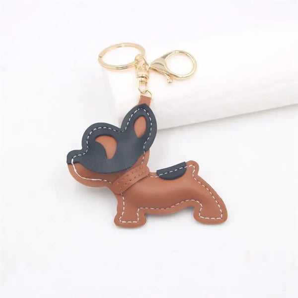 Französische Bulldogge Leder Schlüsselanhänger - kreativer Anhänger für Taschen, Schlüssel & Accessoires