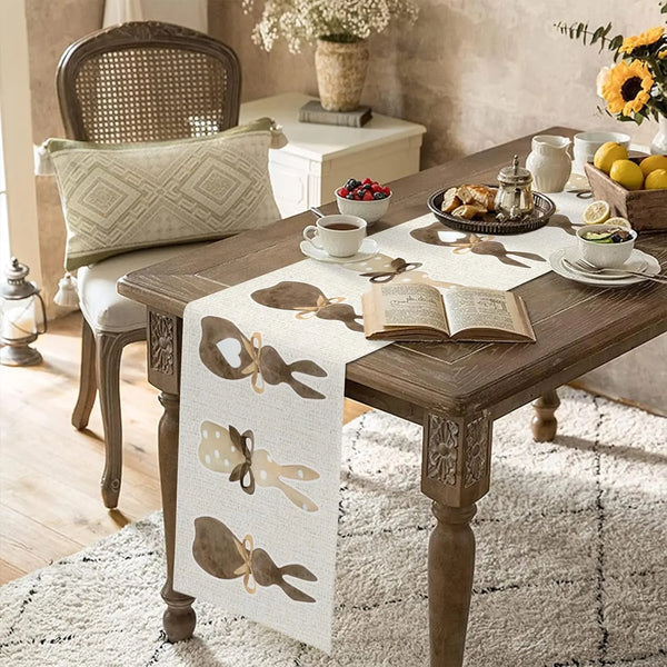 Oster Tischläufer Hase & Herz – Bauernhaus Stil Deko für Frühling