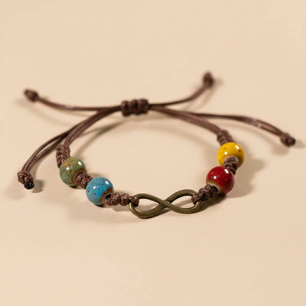 Traditionelles Keramik Perlen Armband mit Farbglasur – Folk Stil Damen Schmuck