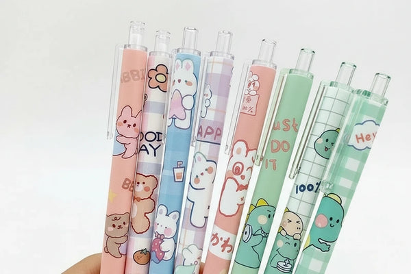 6 Gelstifte mit Motiven – Buntes Schreibwaren-Set für Schule & Büro