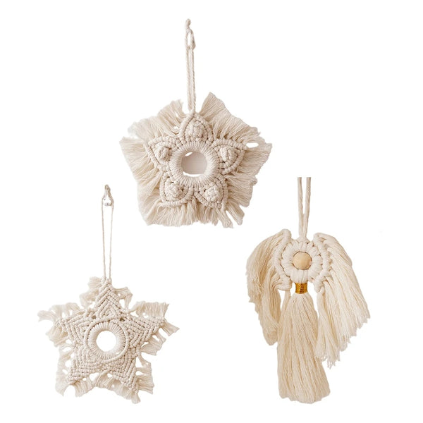 Handgewebter Makramee-Anhänger im Boho-Stil – Wanddeko aus Baumwolle