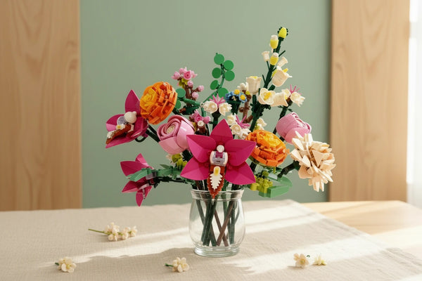 DIY Rosa Blumenstrauß- 749 Teile Baustein-Set