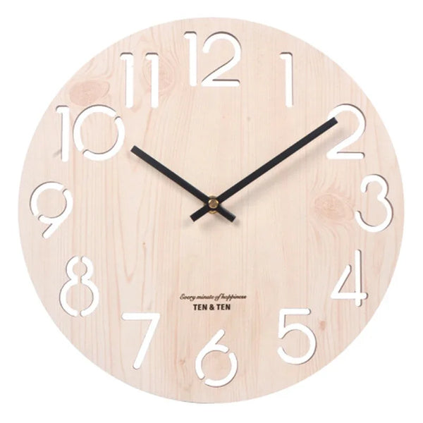 3D Wanduhr aus Holz – Modernes Nordisches Design, Uhr für Wohnzimmer & Küche