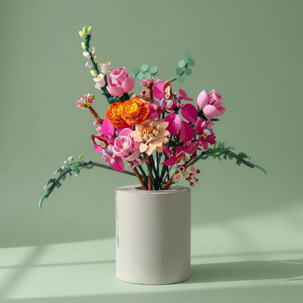 DIY Rosa Blumenstrauß- 749 Teile Baustein-Set