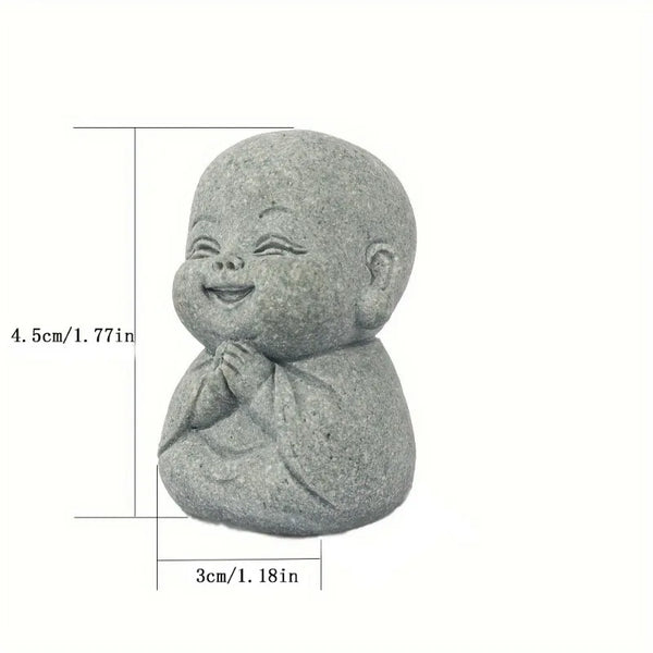 4er-Set Buddha Steinstatue & Mönche – Zen Deko für Zuhause